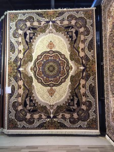 فرش کاشان طرح کهربا کرم 1000 شانه