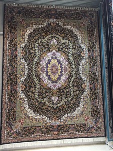 فرش کاشان بیدا سرمه ای