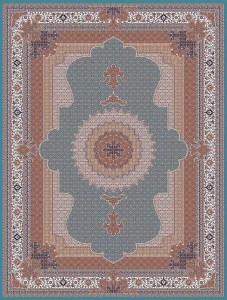 فرش کاشان ماهی ابی