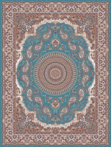 فرش کاشان ماهان ابی