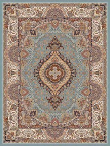فرش کاشان طرح شاهکار ابی