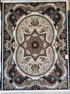 فرش کاشان طرح چیچک کرم