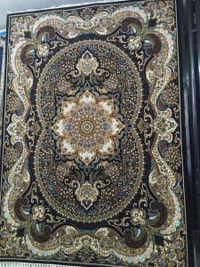 فرش کاشان طرح چیچک سرمه ای