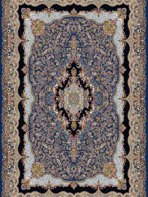 فرش کاشان طرح مهسان ابی