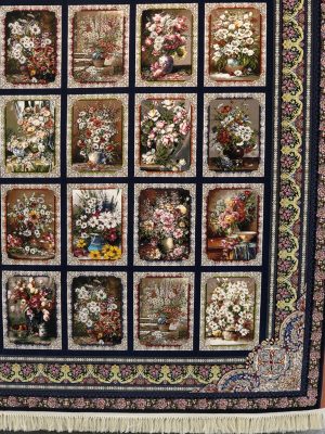 فرش-1000-شانه-گلبوته-سرمه-ای