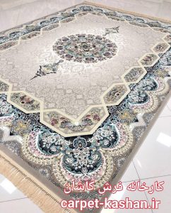 فرش کاشان - 1200 شانه نقشه هالیدی رنگ ترمه ای