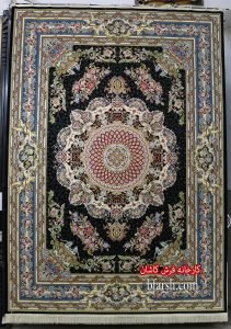 فرش-کاشان-نقشه-فرشته-سرمه-ای