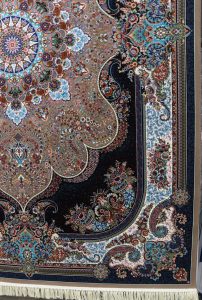 فرش-کاشان-نقشه-نسترن-نسکافه-ای