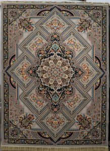 فرش کاشان - 1200 شانه مدل گل ارا ترمه ای