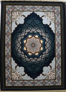 فرش کاشان- نقشه صدف سرمه ای 1200 شانه