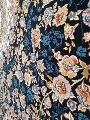 فرش کاشان آنیسا سرمه ای
