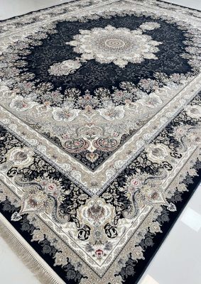 فرش سرمه ای ۱۵۰۰ شانه نقشه شهیاد