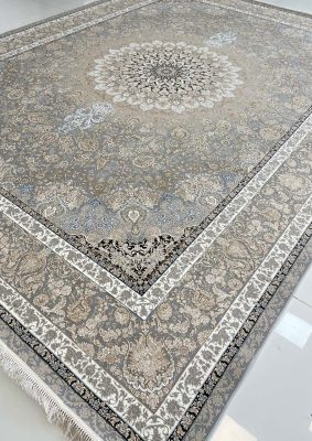 فرش ۱۵۰۰ شانه گل برجسته طرح ایسان