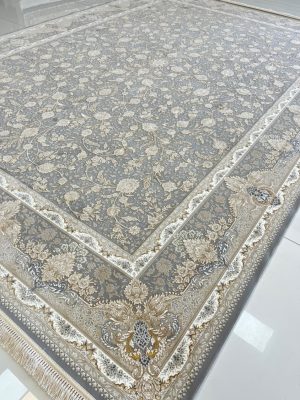 فرش کاخ 1500 شانه رنگ طوسی