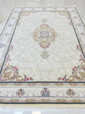 فرش طرح رایان رنگ کرم 1200 شانه