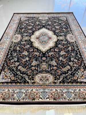 فرش 1000 شانه کاشان رنگ سرمه ای