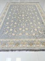 فرش رنگ طوسی طرح مروارید