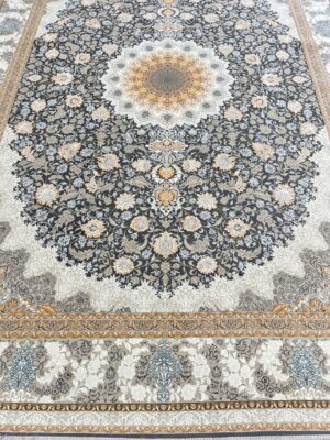 فرش کاشان 1200 شانه ندل ویکتوریا زغالی