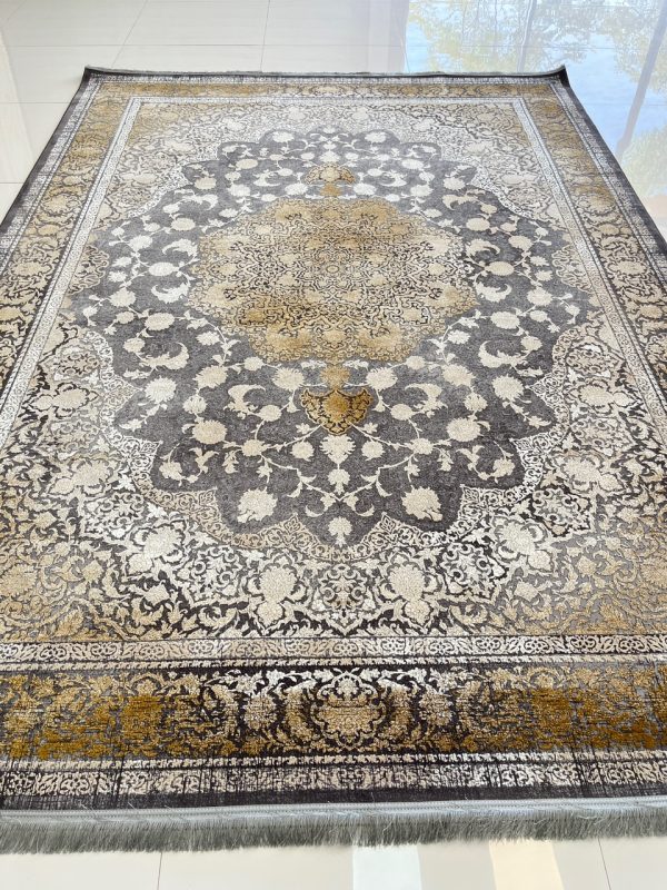 فرش اصفهان 1200 شانه وینتیج طلایی