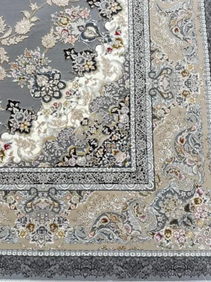 فرش کاشان طوسی طلایی ایسان