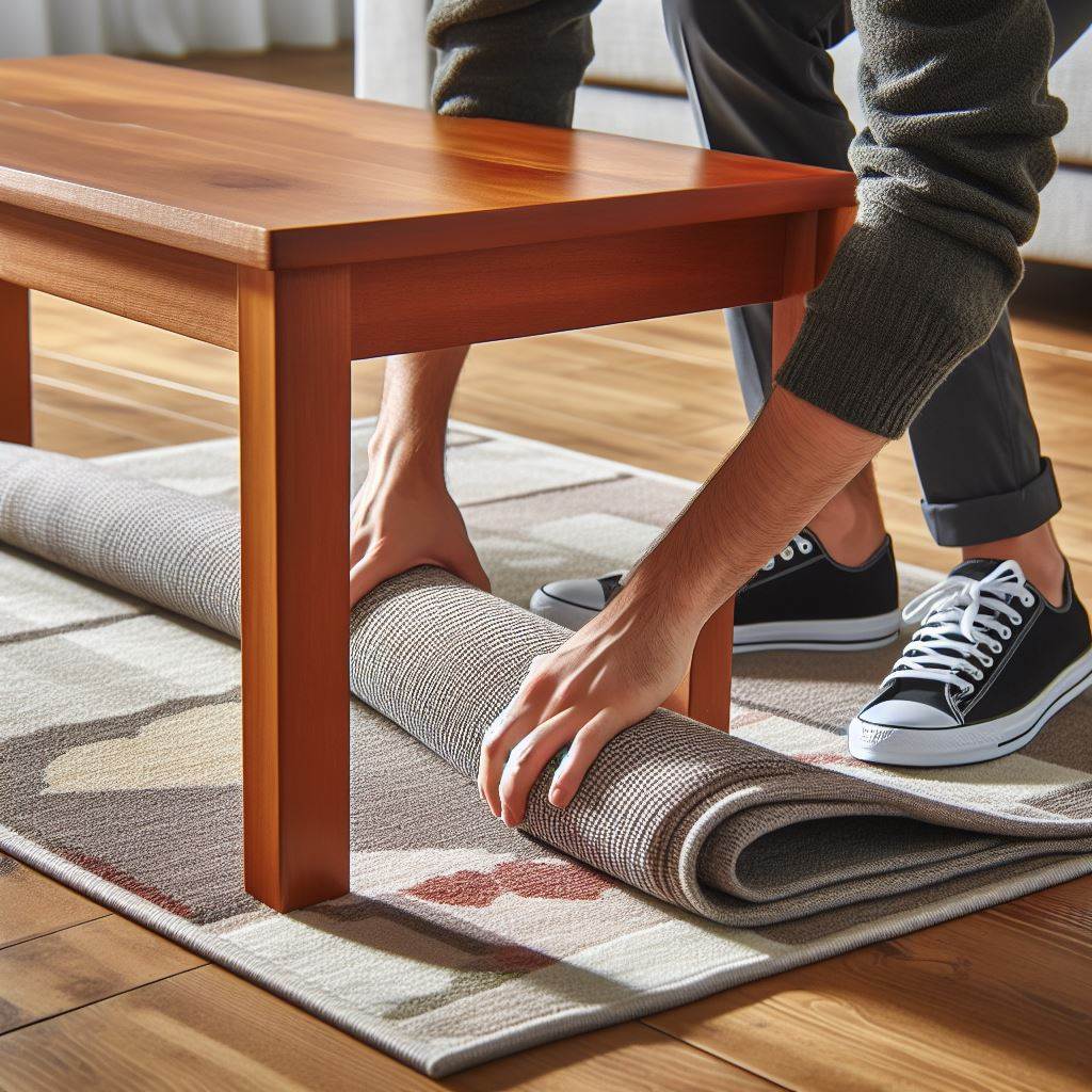 قرار دادن میز بروی فرش