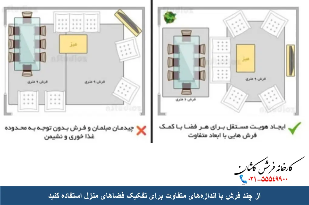 نکات مهم انتخاب سایز فرش