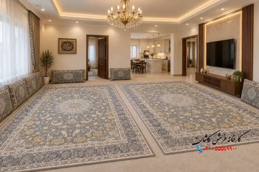 دکوراسیون پذیرایی مربع بدون مبل