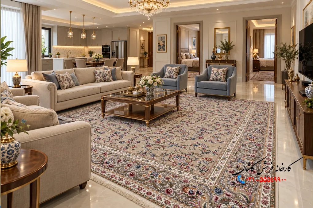 نحوه چیدمان فرش پذیرایی