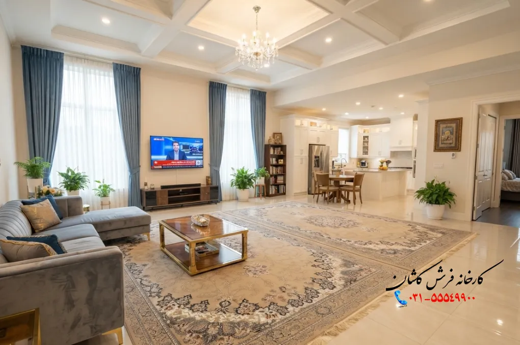 چیدمان حال پذیرایی مربع بزرگ
