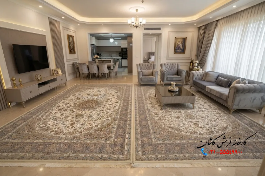 چیدمان پذیرایی مربع ایرانی