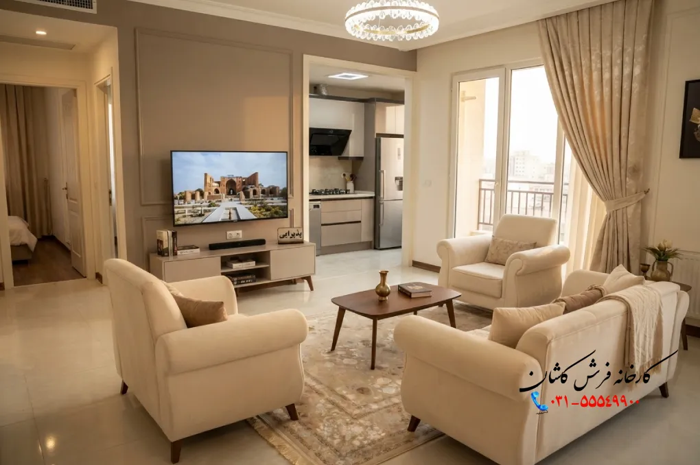 چیدمان پذیرایی مربع کوچک