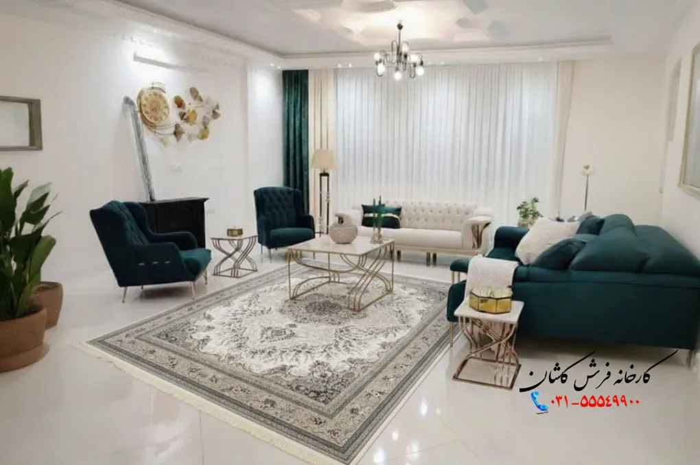 چیدن پذیرایی مربع با مبل و فرش