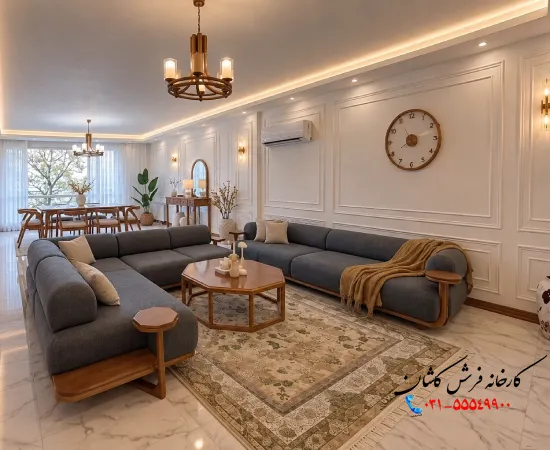 چیدمان سالن پذیرایی ۶۰ متری