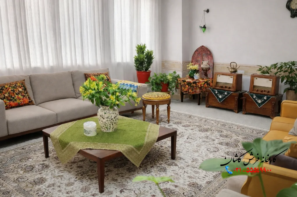 فرش کرم رنگی خنثی و آرام است