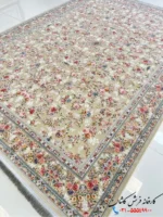 فرش 1200 شانه افشان طرح پردیس نقره ای
