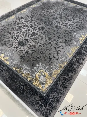 فرش 700 شانه گل برجسته افشان طرح نویان کاشان