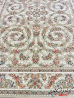 فرش افشان 1200 شانه طرح گل گندم نقره ای