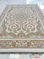 فرش ترنج نقره ای 1200شانه کاشان