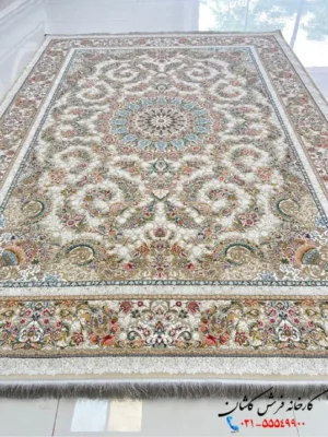 فرش ترنج نقره ای 1200شانه کاشان