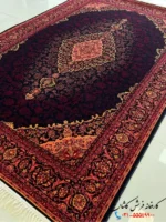 فرش سرمه ای جدید 700شانه طرح صدرا کاشان