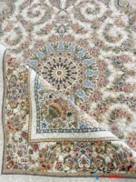 فرش طرح ترنج نقره ای 1200شانه کاشان