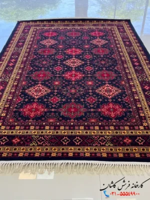 فرش 700 شانه طرح رهام قرمز سرمه ای