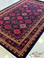 فرش 700 شانه طرح رهام قرمز سرمه ای کاشان