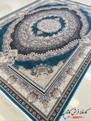 فرش ترنج 700شانه طرح ارمغان آبی