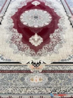 فرش رنگ لاکی کاشان 1200شانه طرح ویکتوریا کاشان