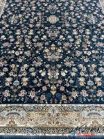 فرش افشان سرمه ای جدید طرح پردیس 1200شانه کاشان