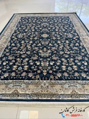 فرش افشان سرمه ای طرح پردیس 1200شانه کاشان