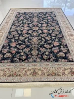 فرش بهشت سرمه ای 1200 شانه کاشان