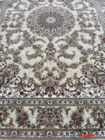فرش ترنج دار طرح ماهان کرم 1200 شانه