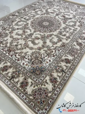 فرش ترنج دار ماهان کرم 1200 شانه